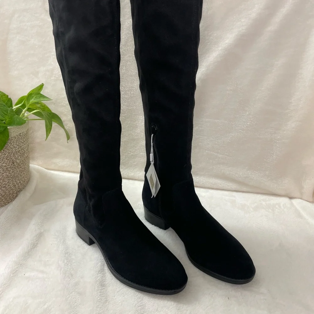 GEOX Felicity Suede Over The Knee High Black‎ Suede Boots 6.5 M, E 509